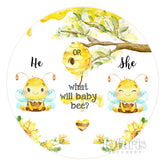 Abeille jaune ce qui sera toile de fond ronde de douche de bébé